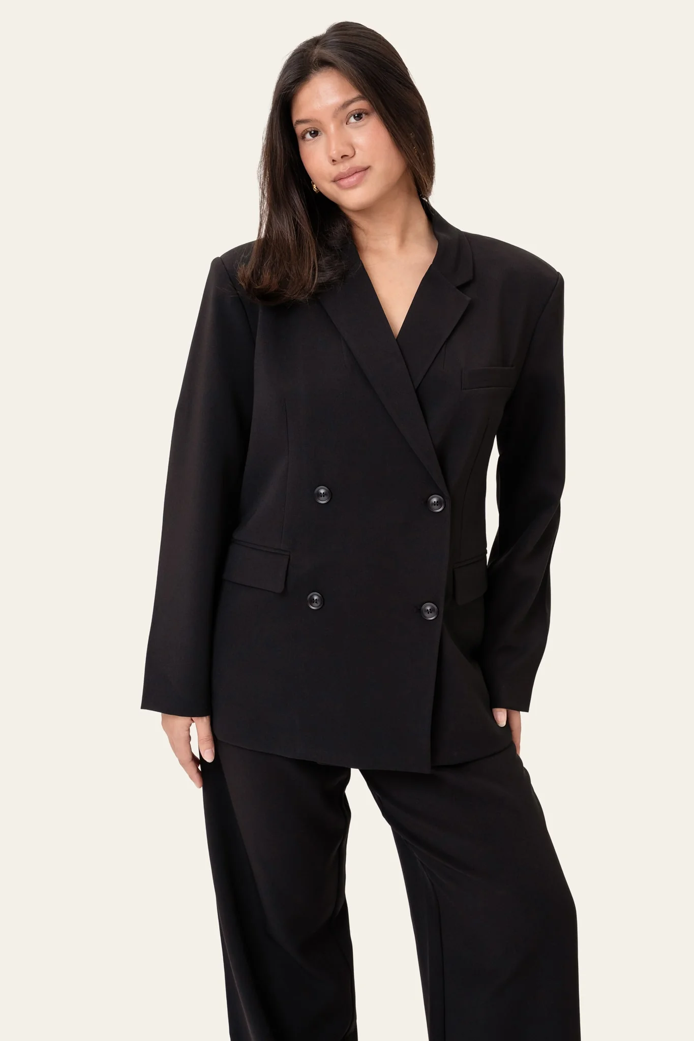 SignatureIC Double Breasted Blazer - Black - Image 3
