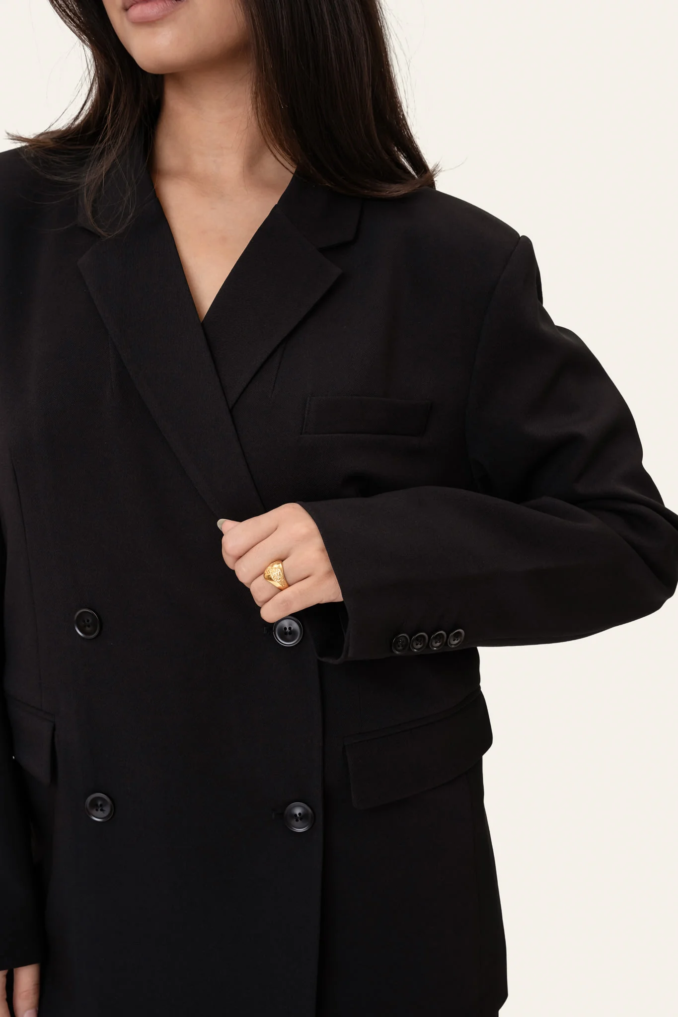 SignatureIC Double Breasted Blazer - Black - Image 6