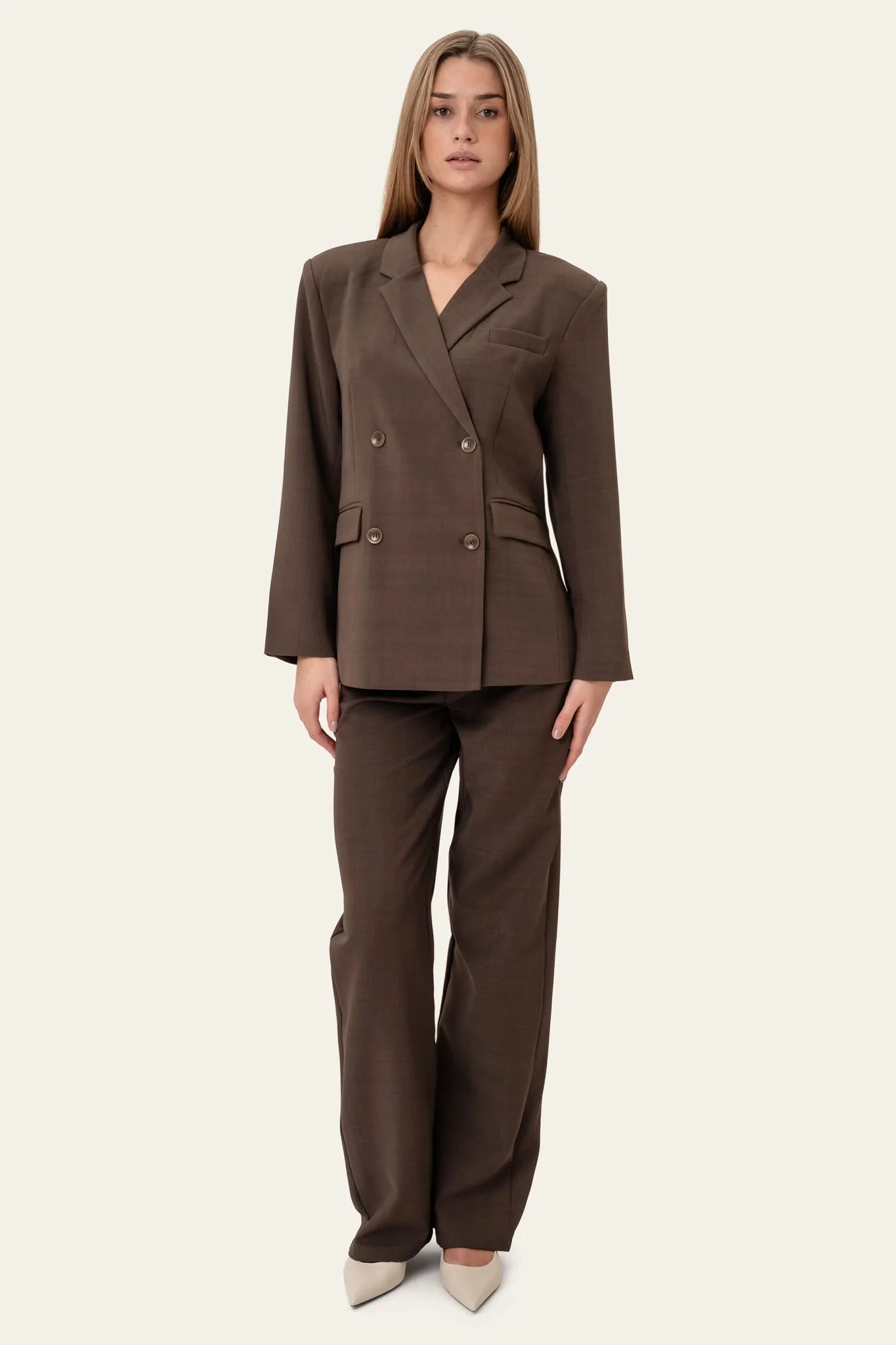 SignatureIC Double Breasted Blazer - Dark Brown - Image 3