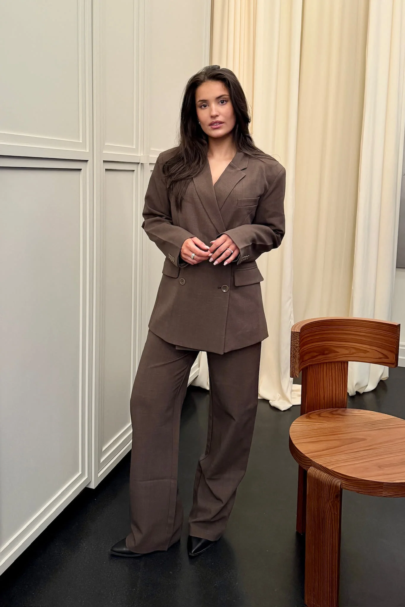 SignatureIC Double Breasted Blazer - Dark Brown - Image 9
