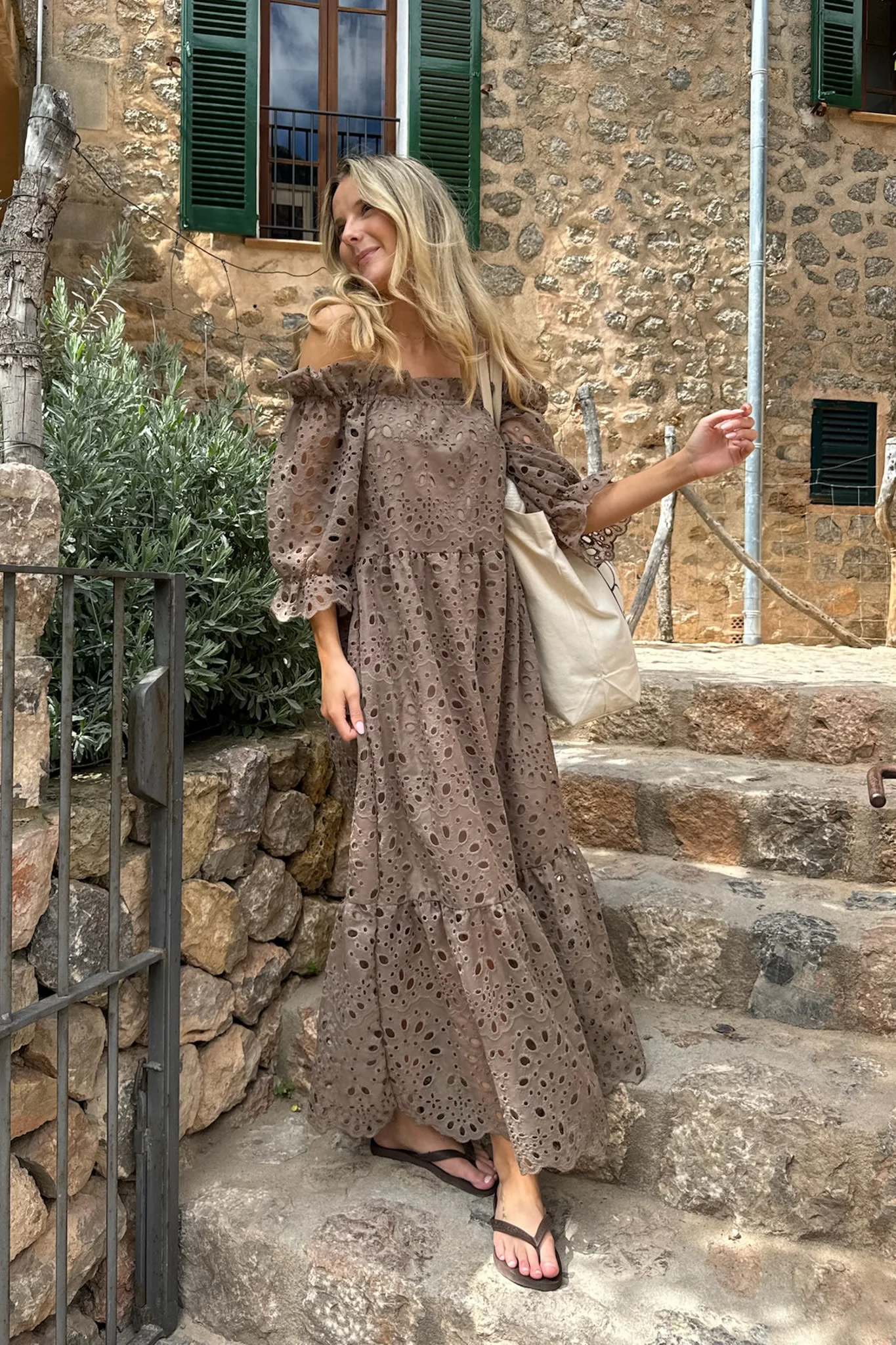 SigridIC Long Dress - Mocca