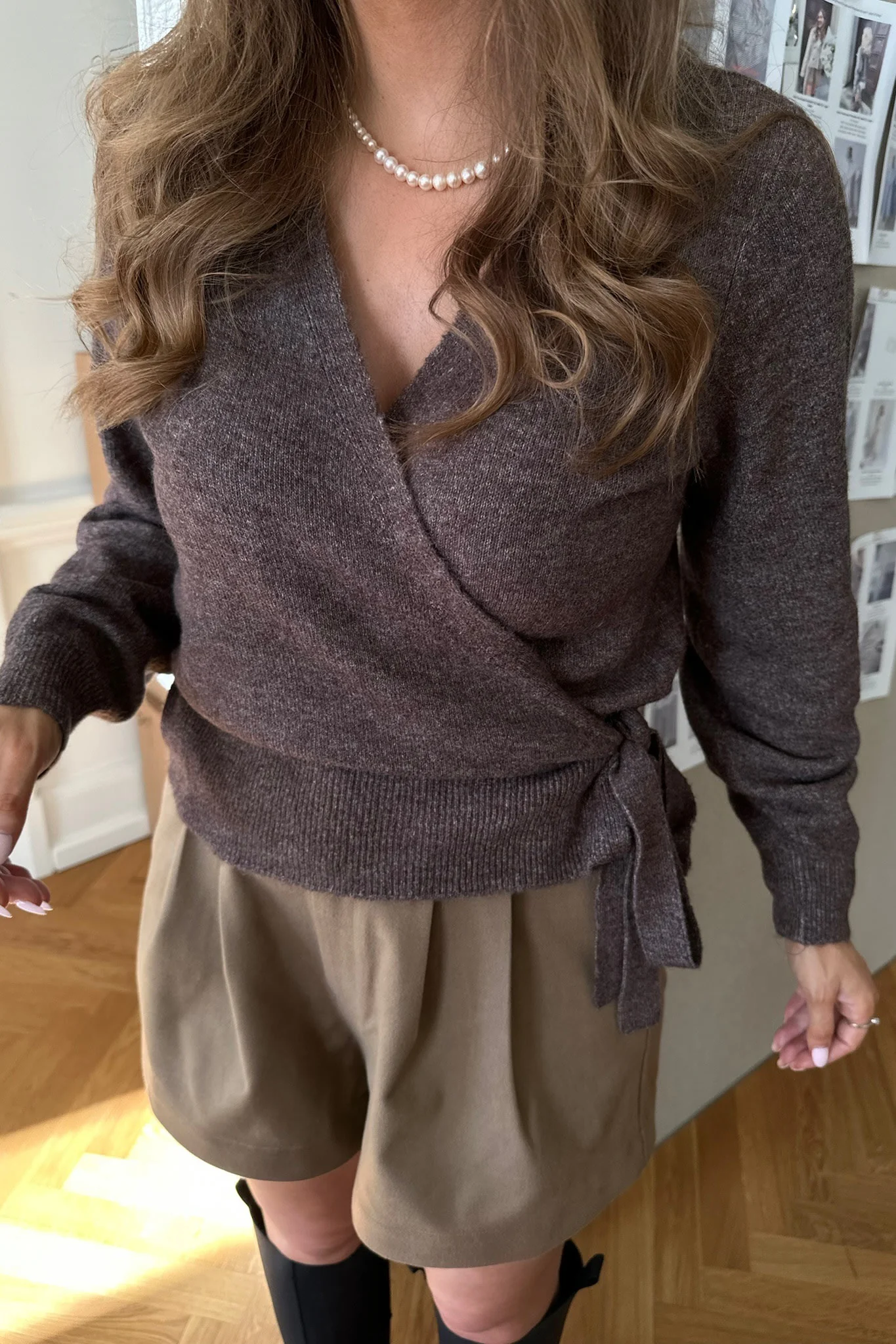VMSimone LS Wrap Cardigan - Coffee Bean - Image 2