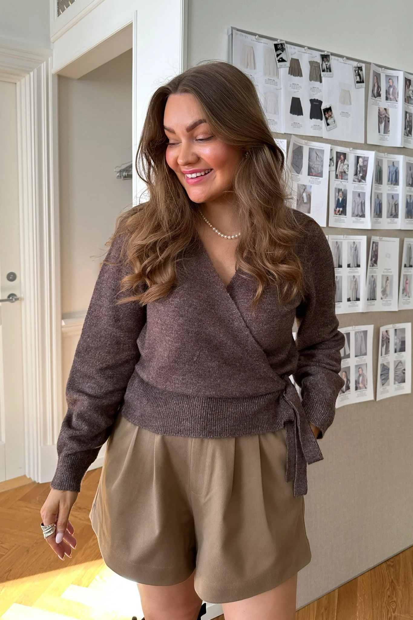 VMSimone LS Wrap Cardigan - Coffee Bean - Image 3