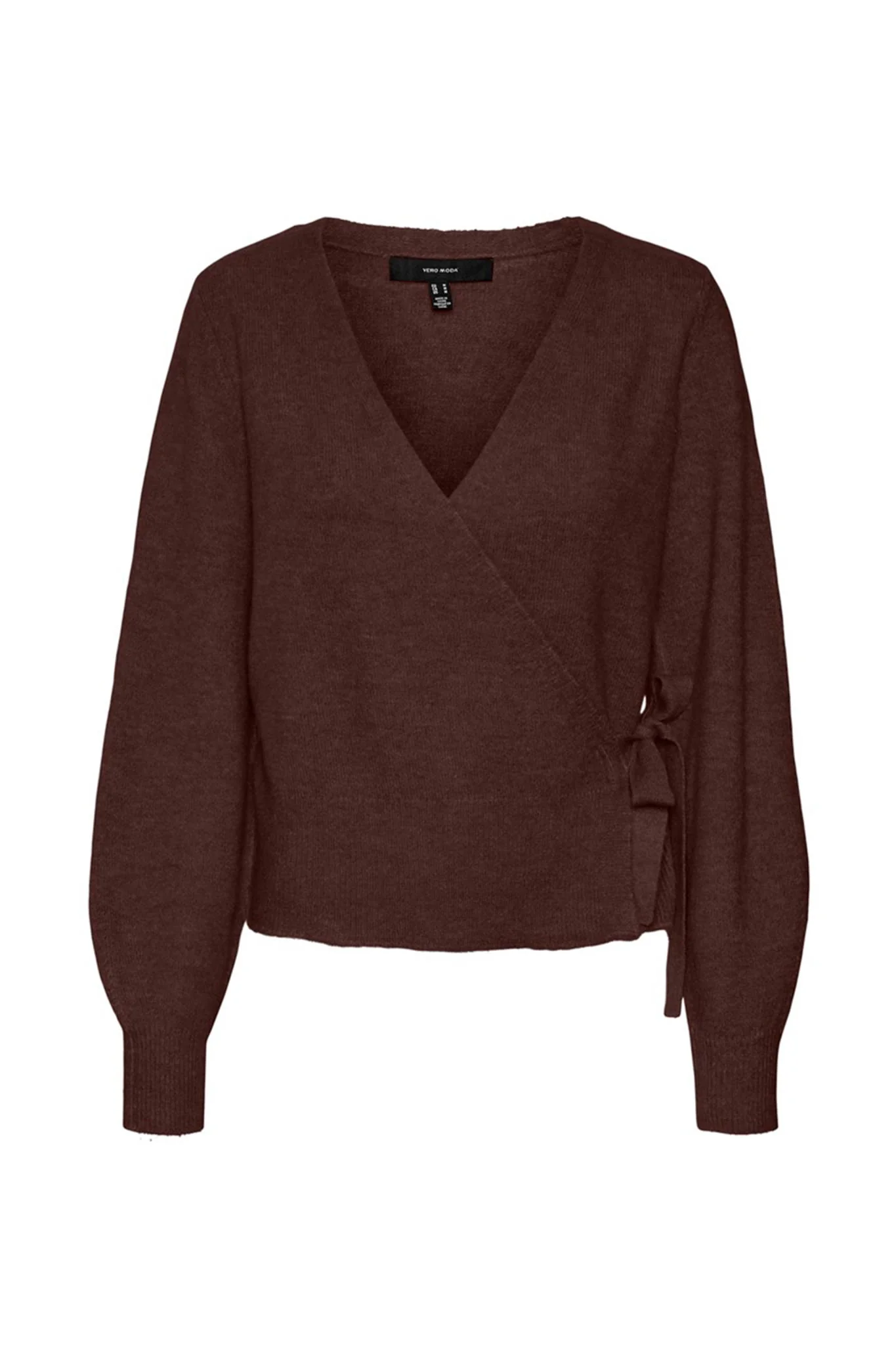VMSimone LS Wrap Cardigan - Coffee Bean - Image 4