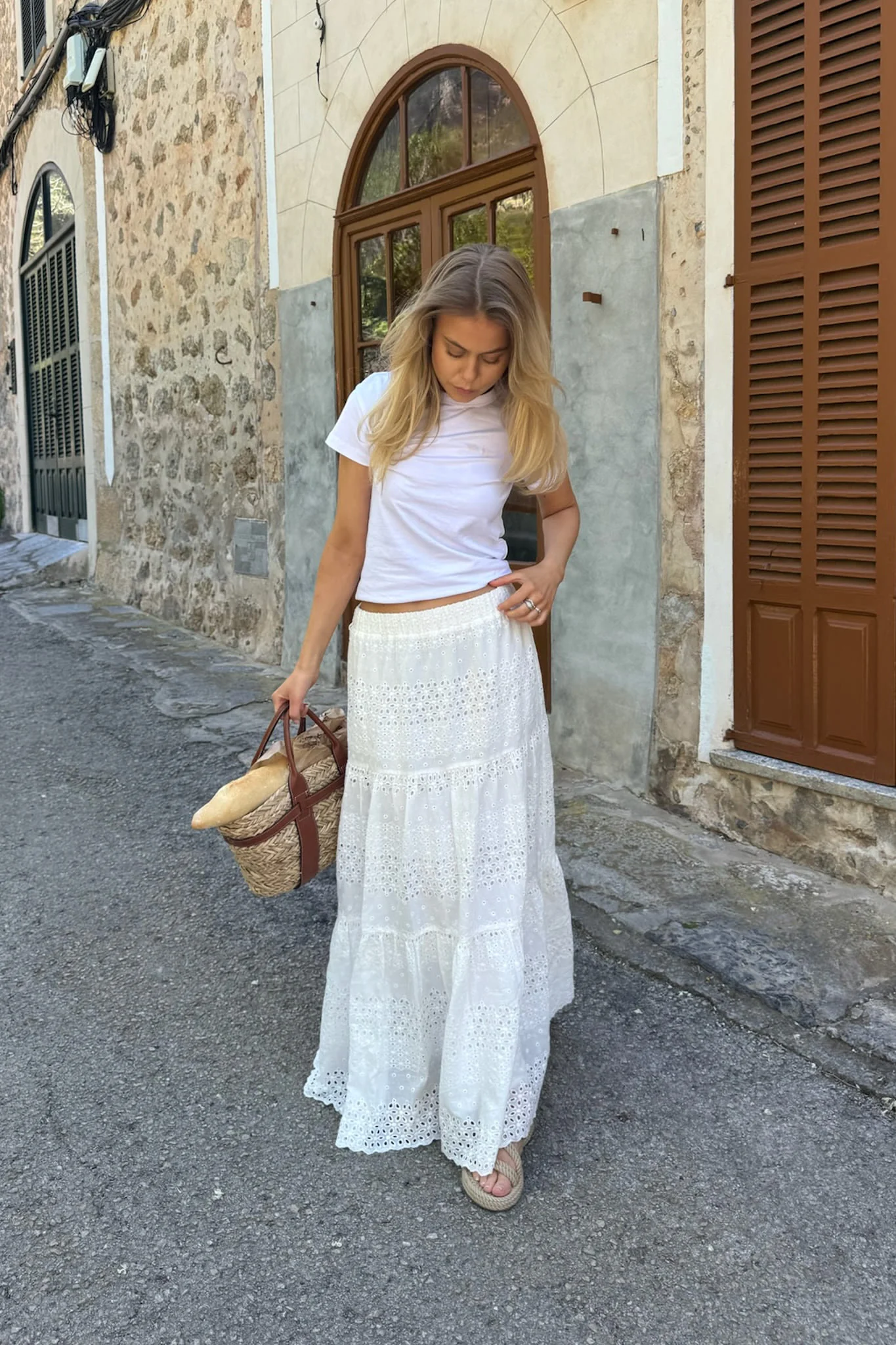 SofiaIC Long Skirt - White Lace