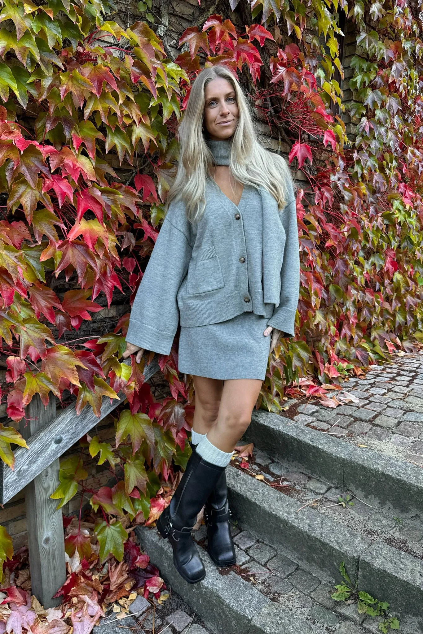 SofieIC Knit Skirt - Grey - Image 4