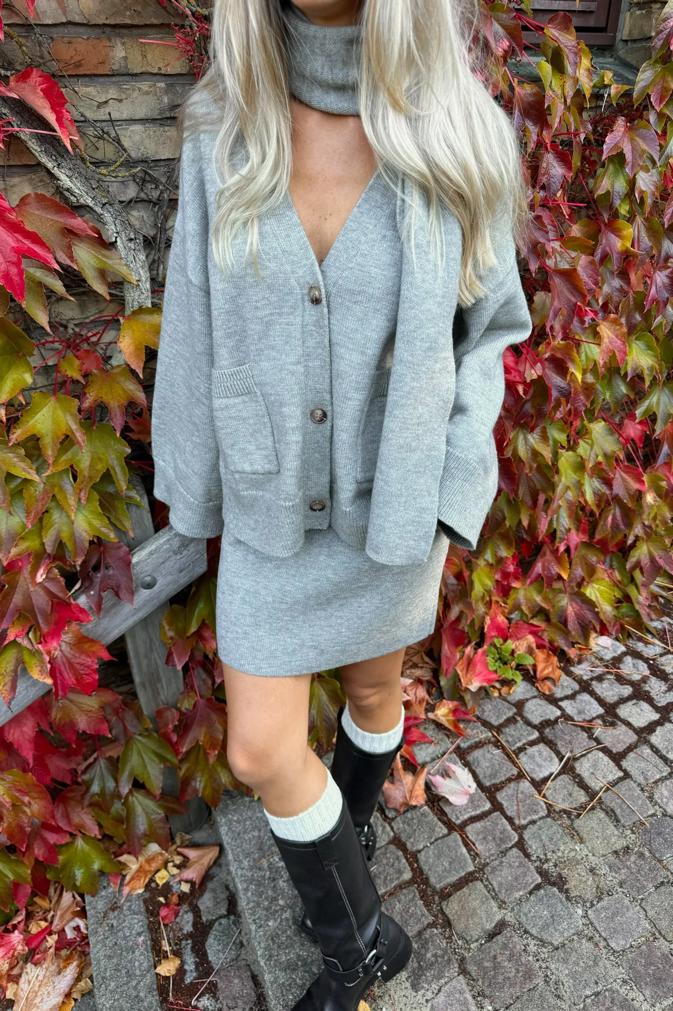 SofieIC Knit Skirt - Grey - Image 5