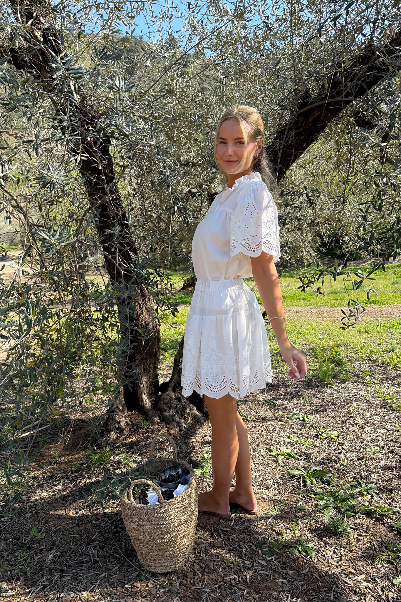 SolveigIC Mini Skirt - White Embroidery - Image 2