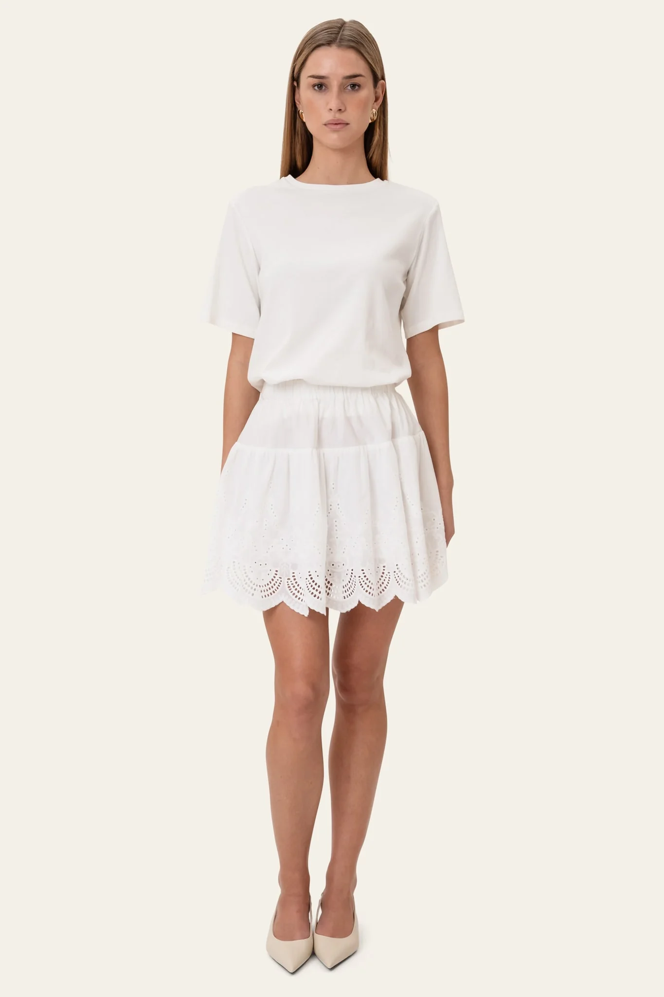SolveigIC Mini Skirt - White Embroidery - Image 4