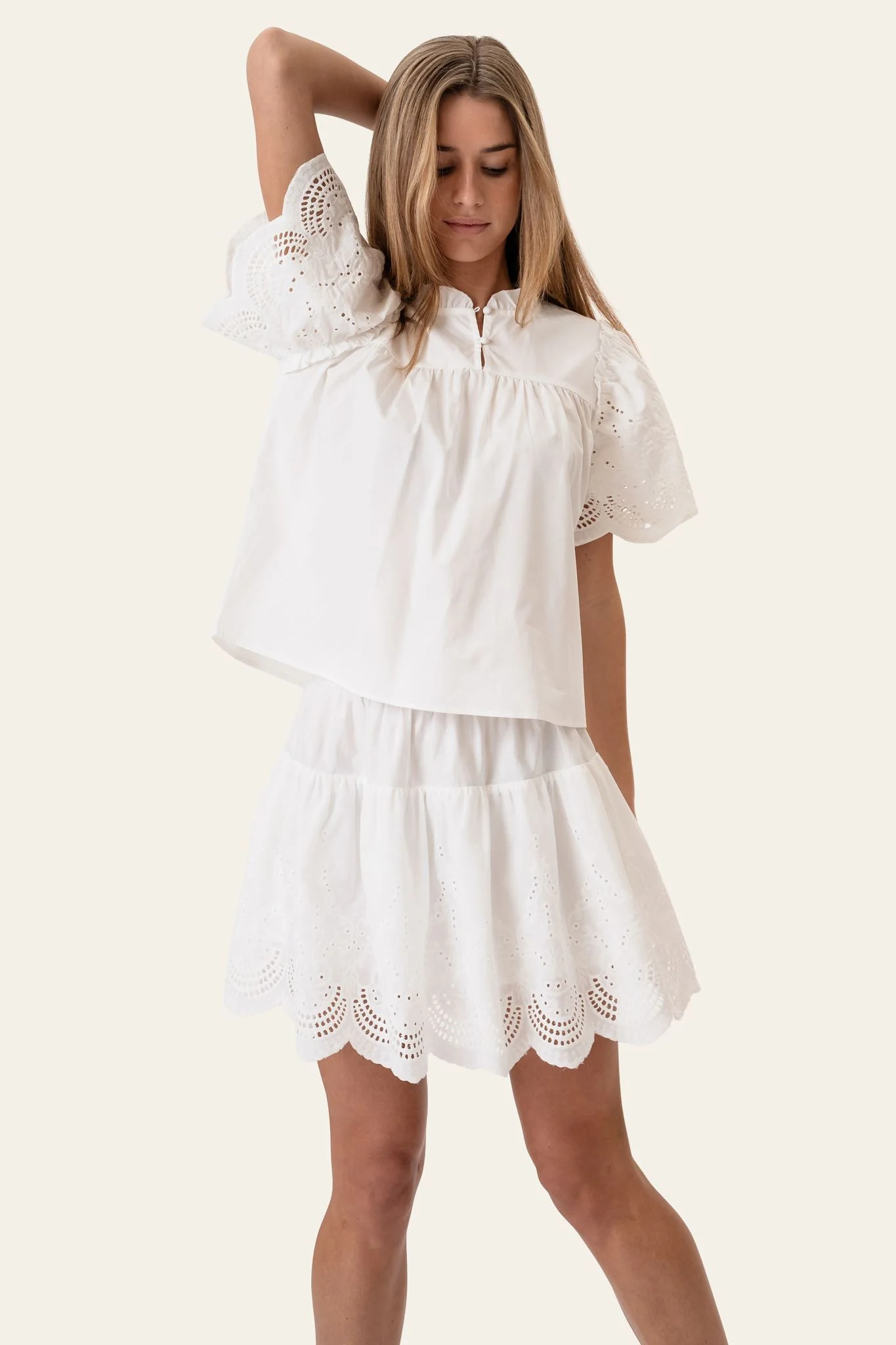 SolveigIC Mini Skirt - White Embroidery - Image 5