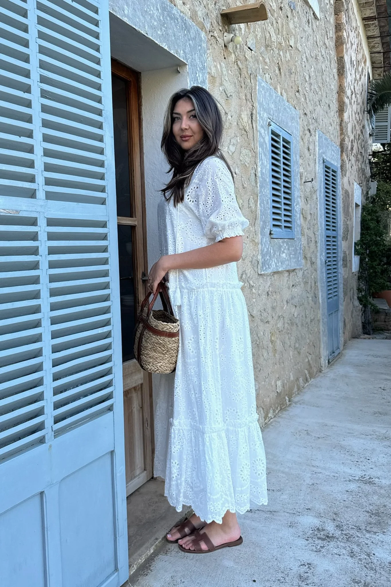 SonjaIC Long Dress - White Embroidery - Image 3
