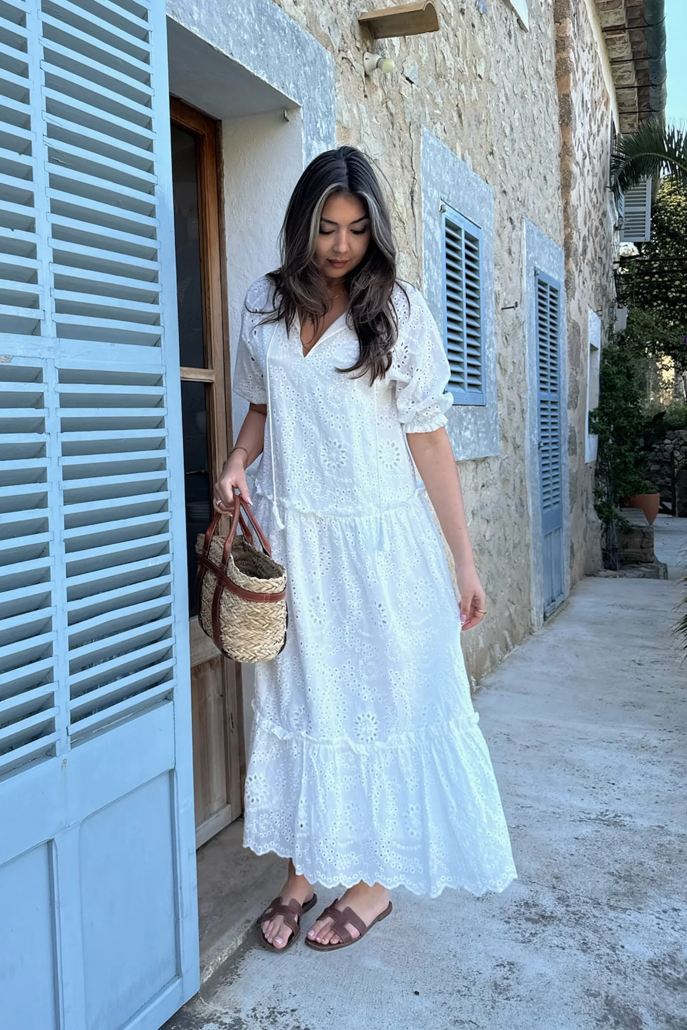SonjaIC Long Dress - White Embroidery - Image 4