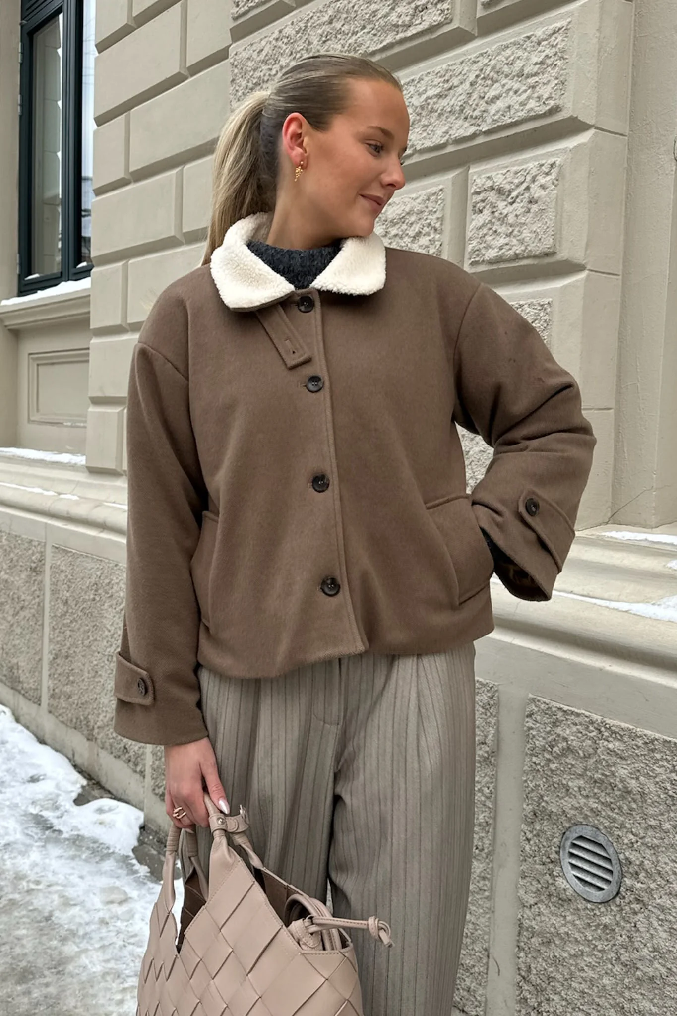 UlrikkeIC Teddy Jacket - Taupe - Image 10