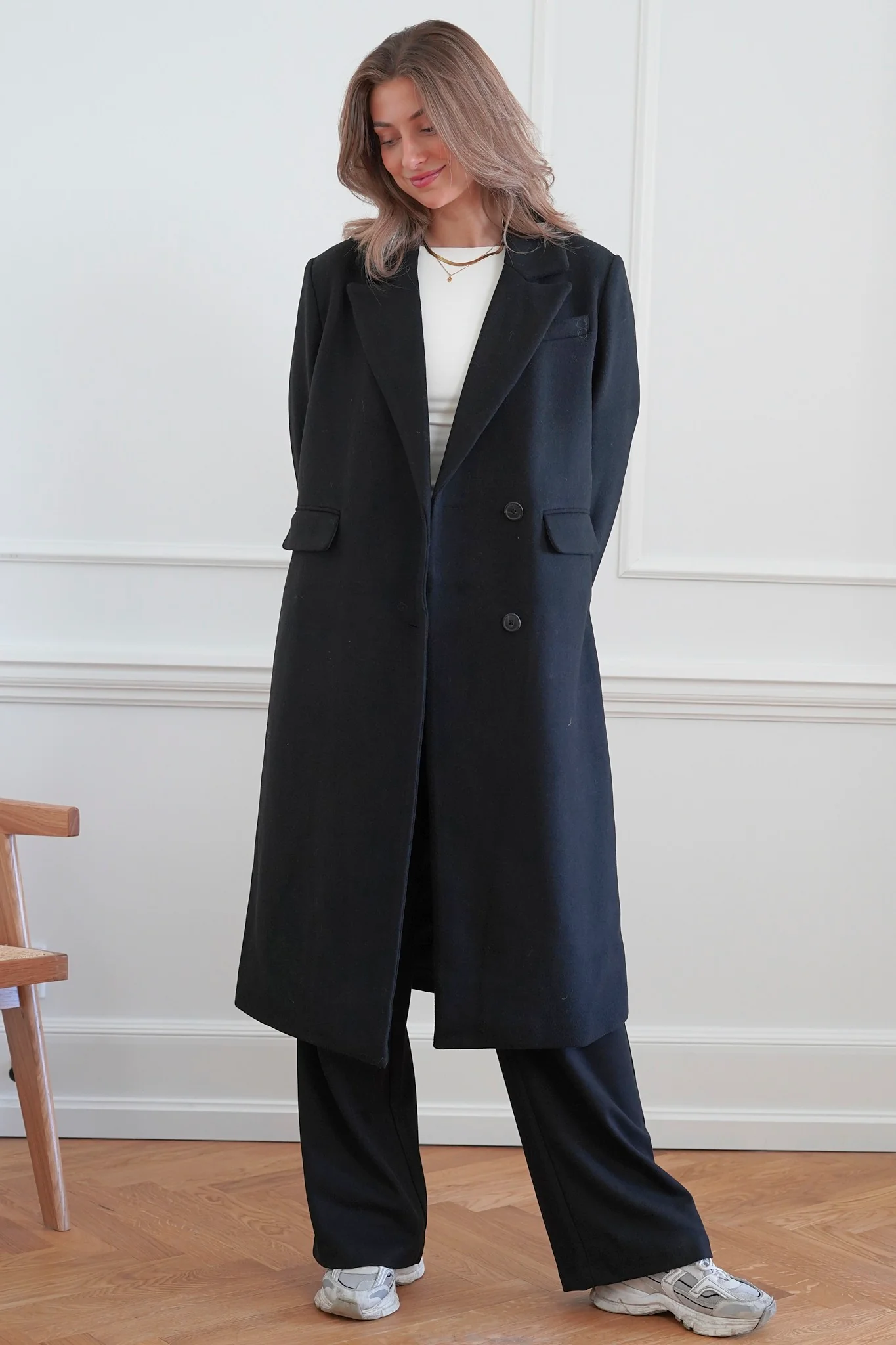 VMVenetavega Long Wool Coat - Black