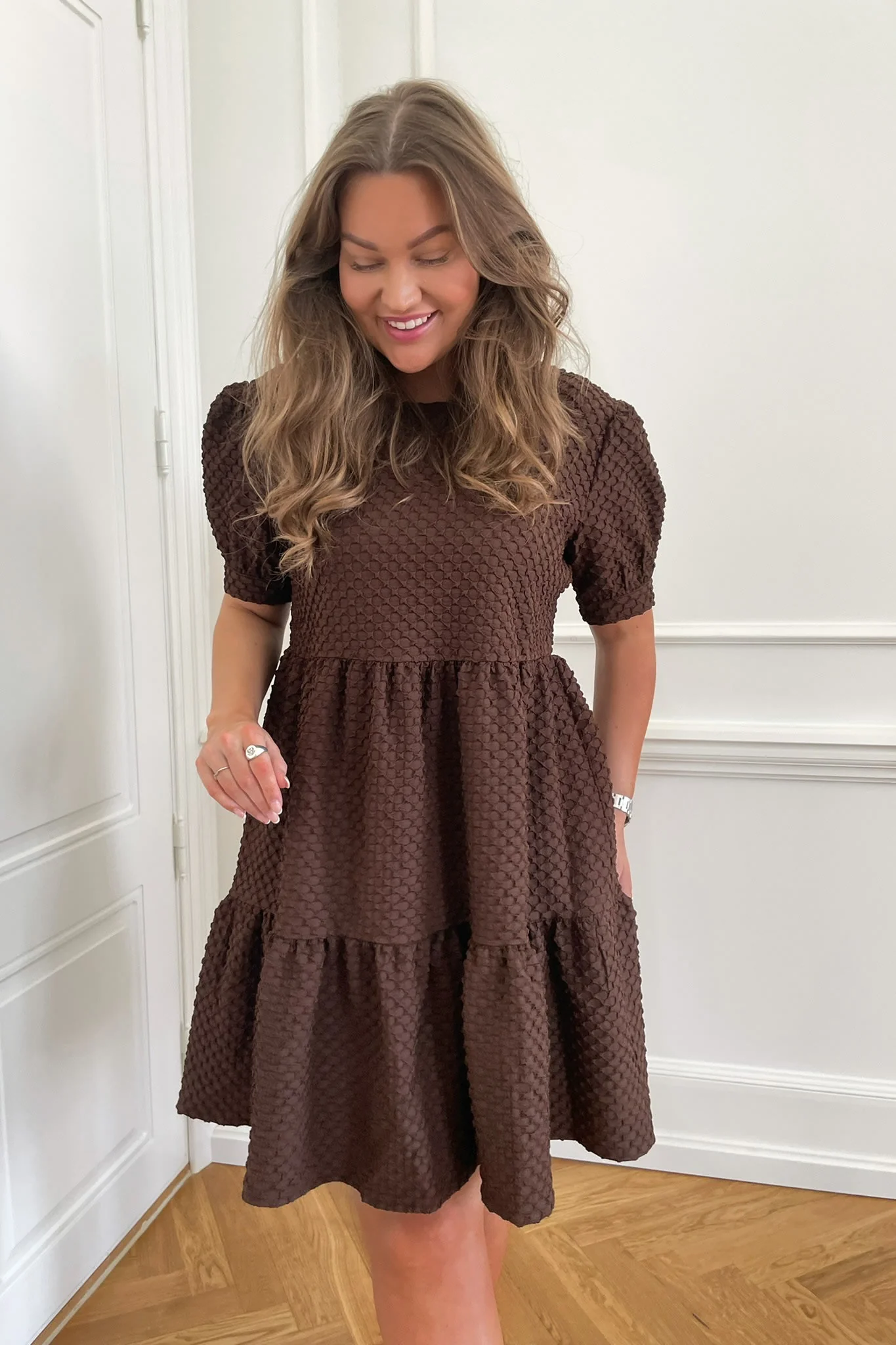 VilmaIC Dress - Bubble Chocolate Brown - Image 4