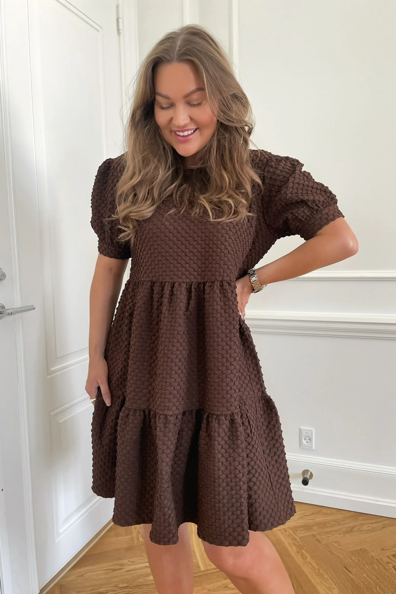 VilmaIC Dress - Bubble Chocolate Brown - Image 5