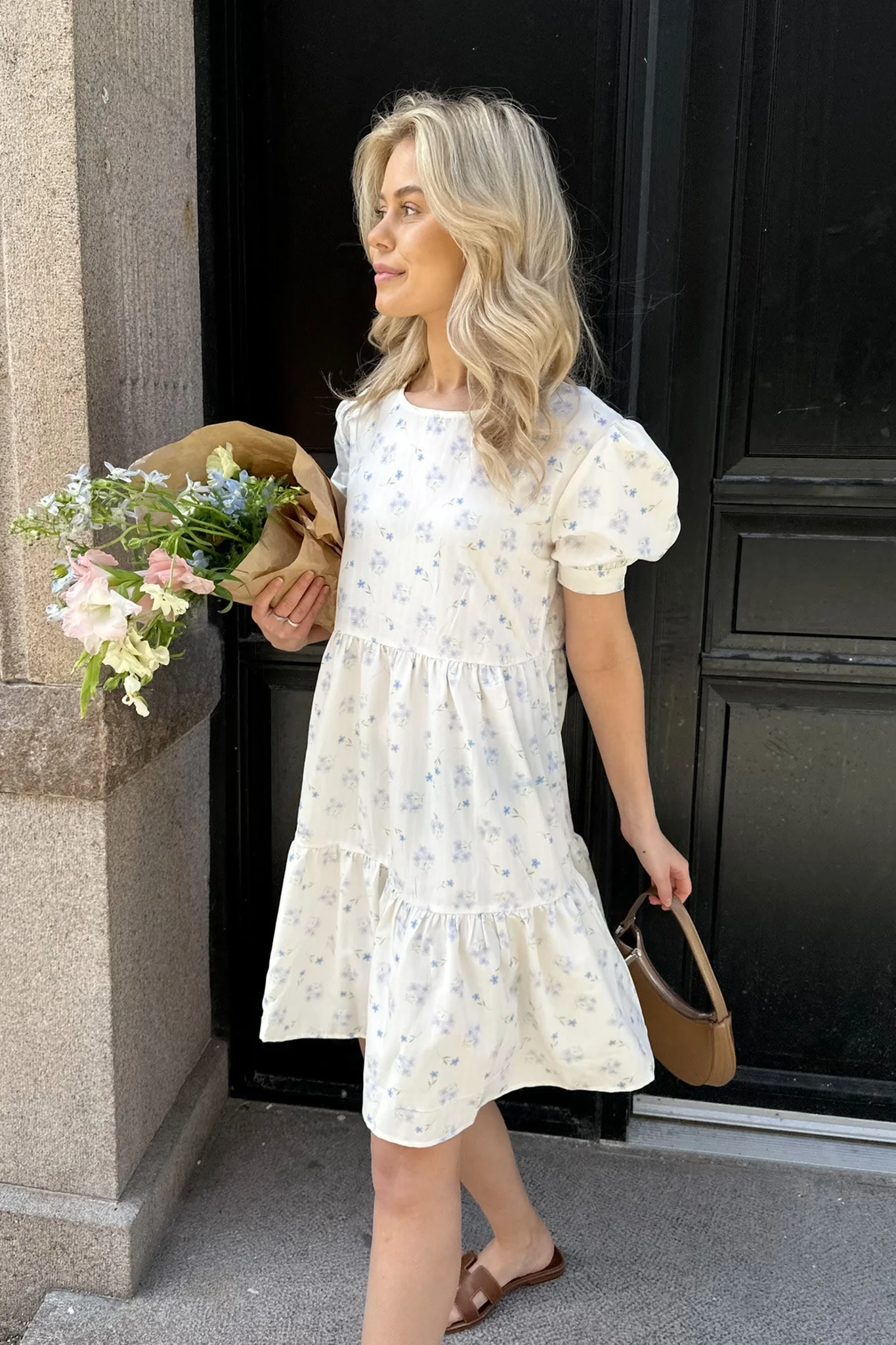VilmaIC Dress - Cream/Blue