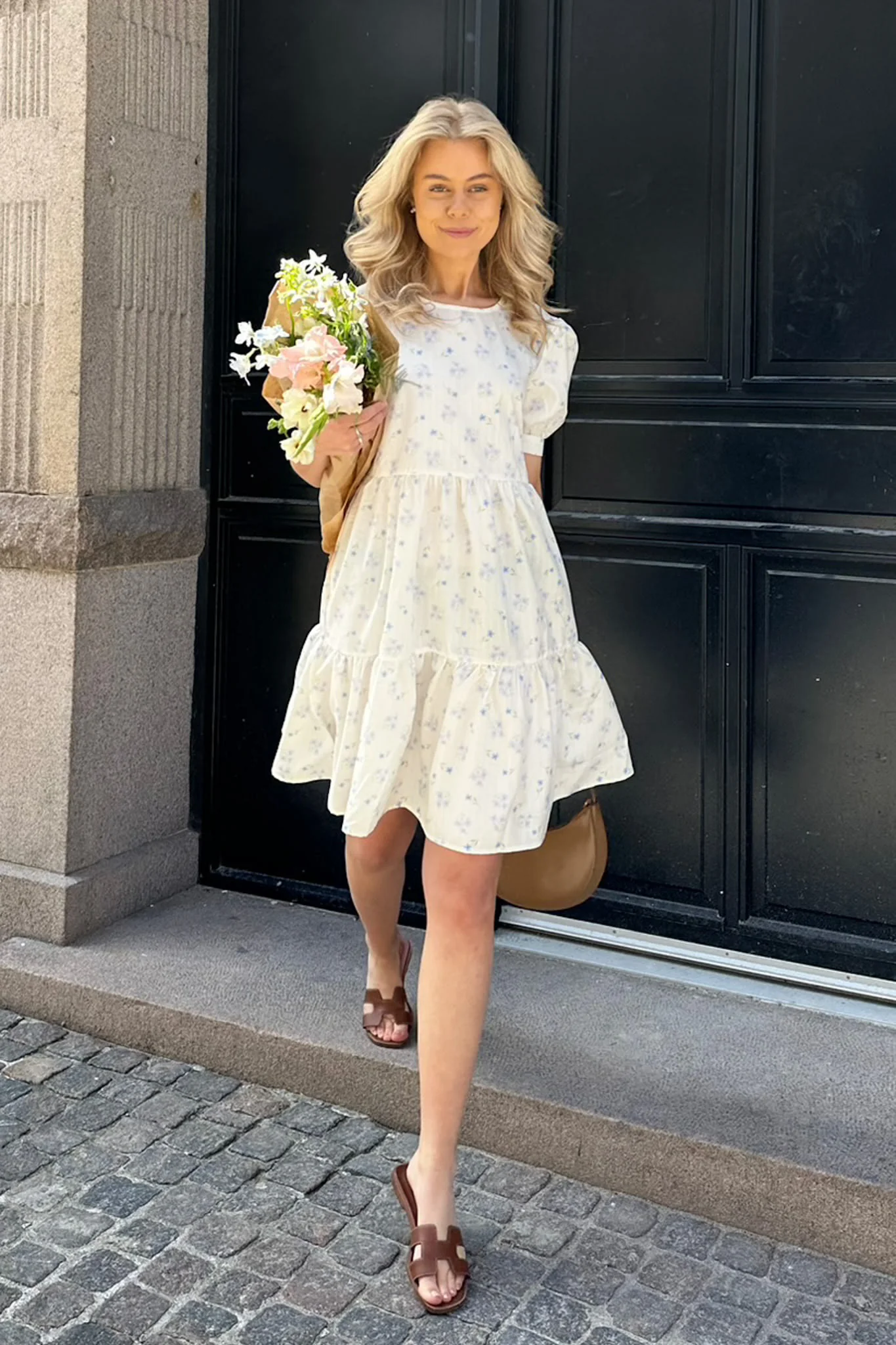 VilmaIC Dress - Cream/Blue - Image 3