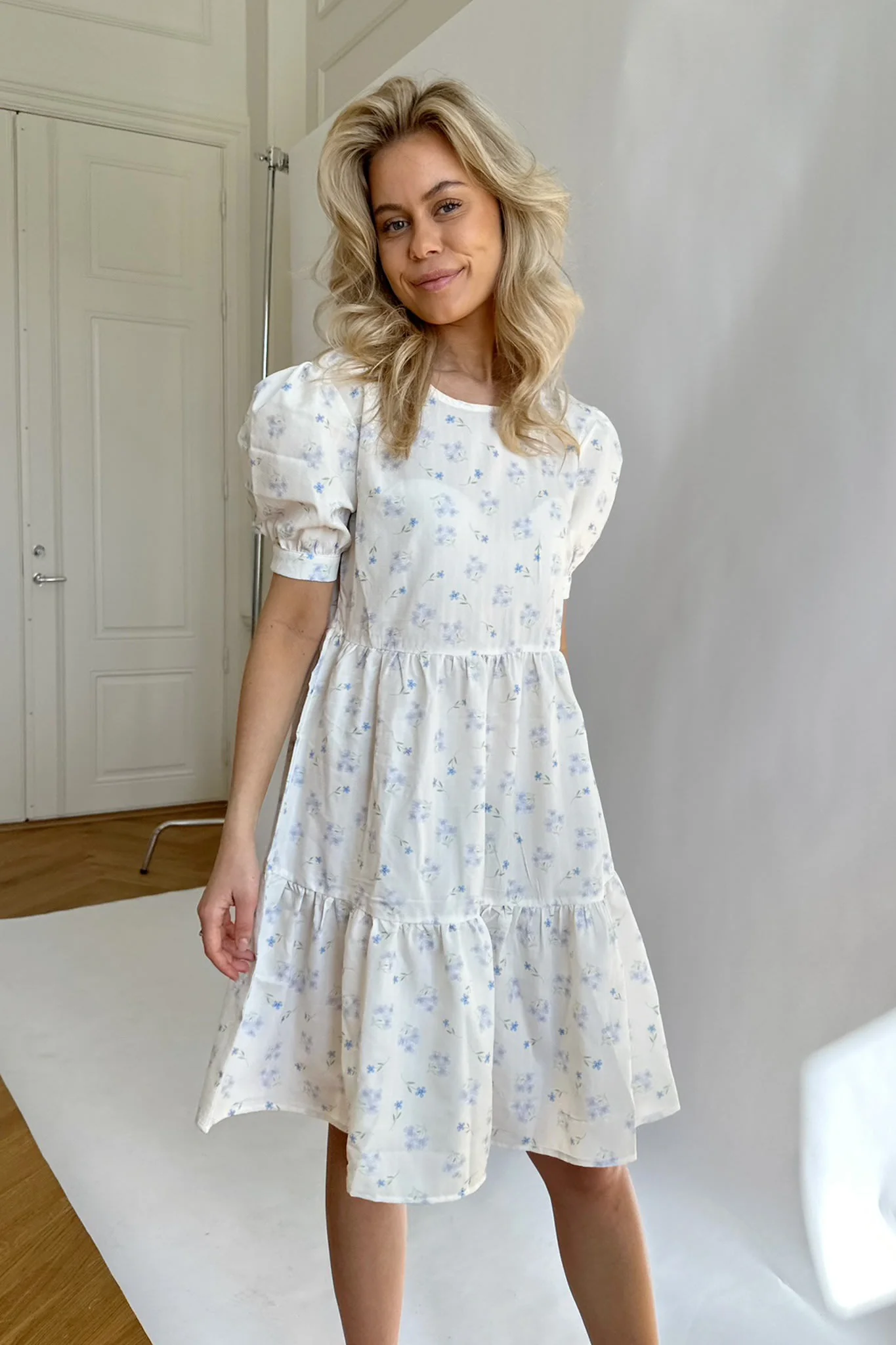 VilmaIC Dress - Cream/Blue - Image 5