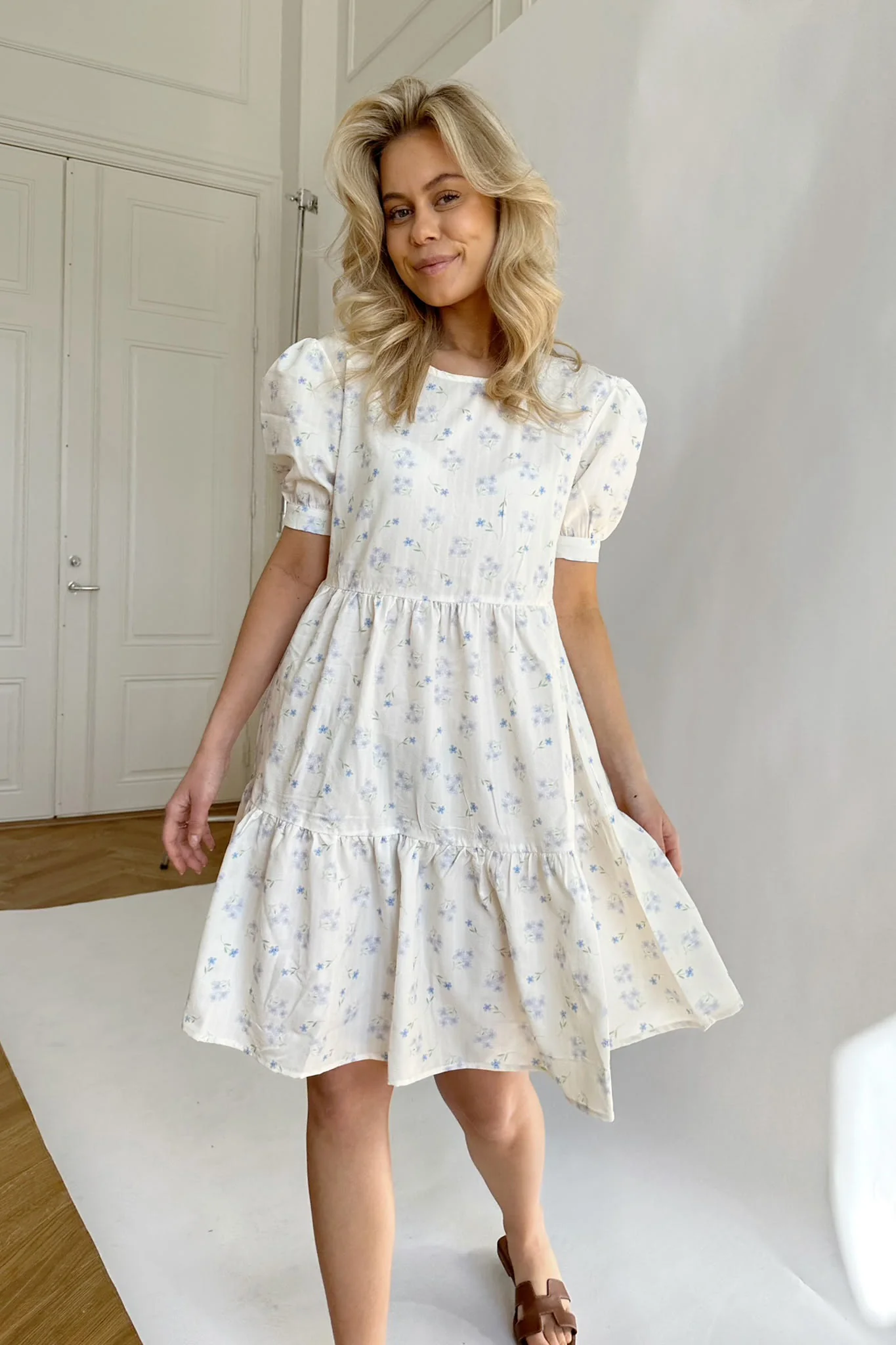 VilmaIC Dress - Cream/Blue - Image 7