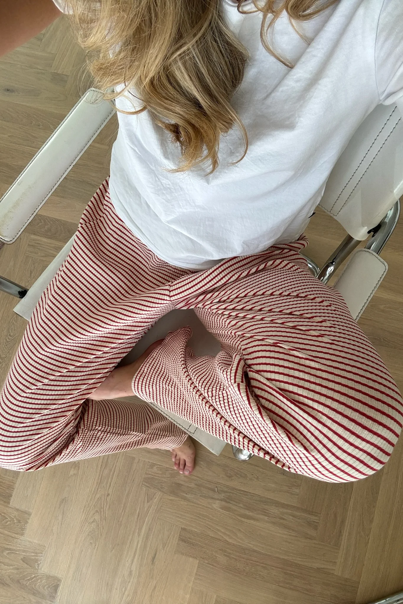 ZhannaIC Pants - Off White Red Stripe - Image 2